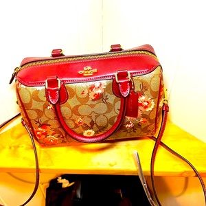 Coach floral signature mini surrey satchel- new without tags